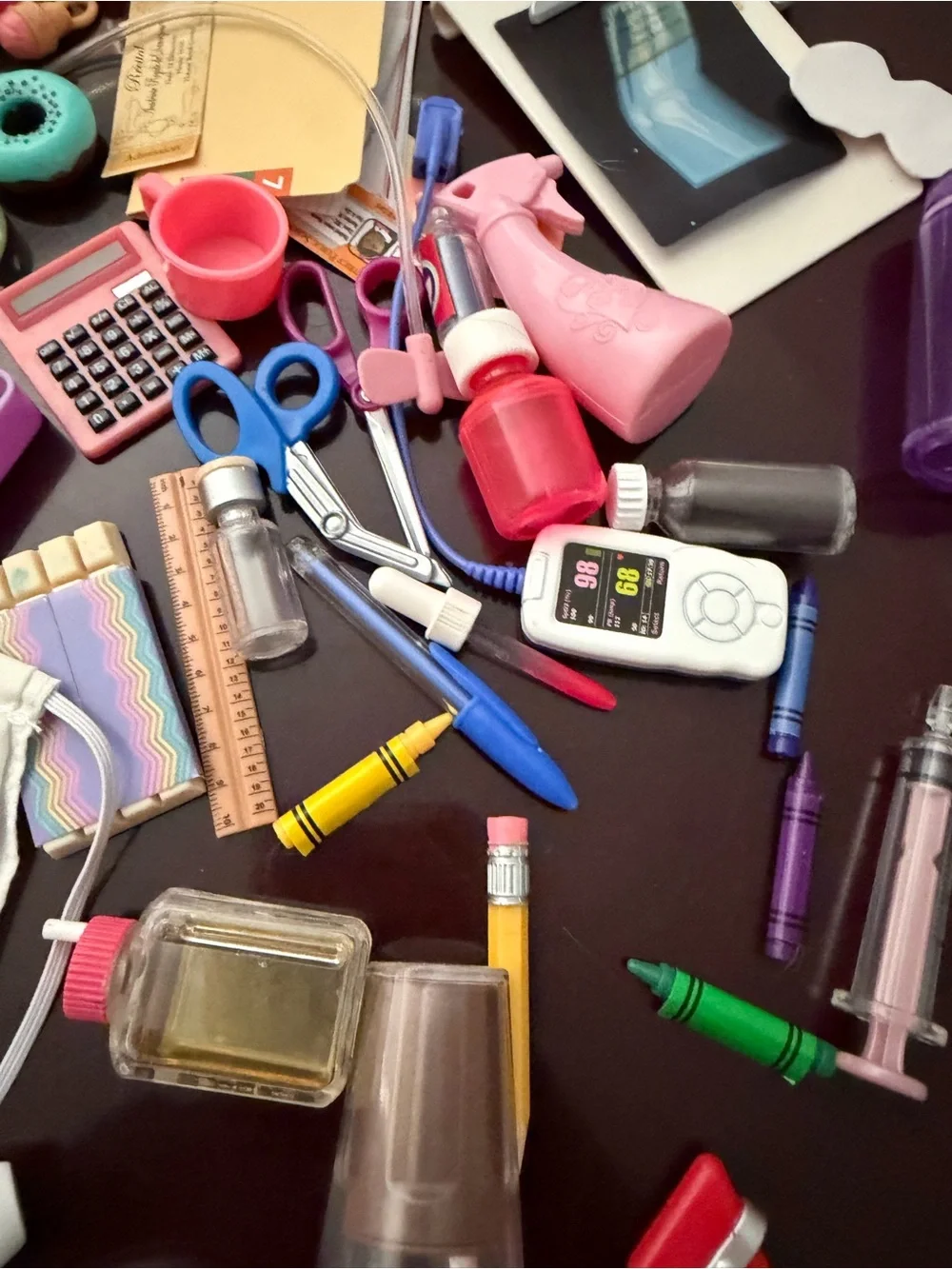 Our generation sets: food, doctor office, school, and some other accessories